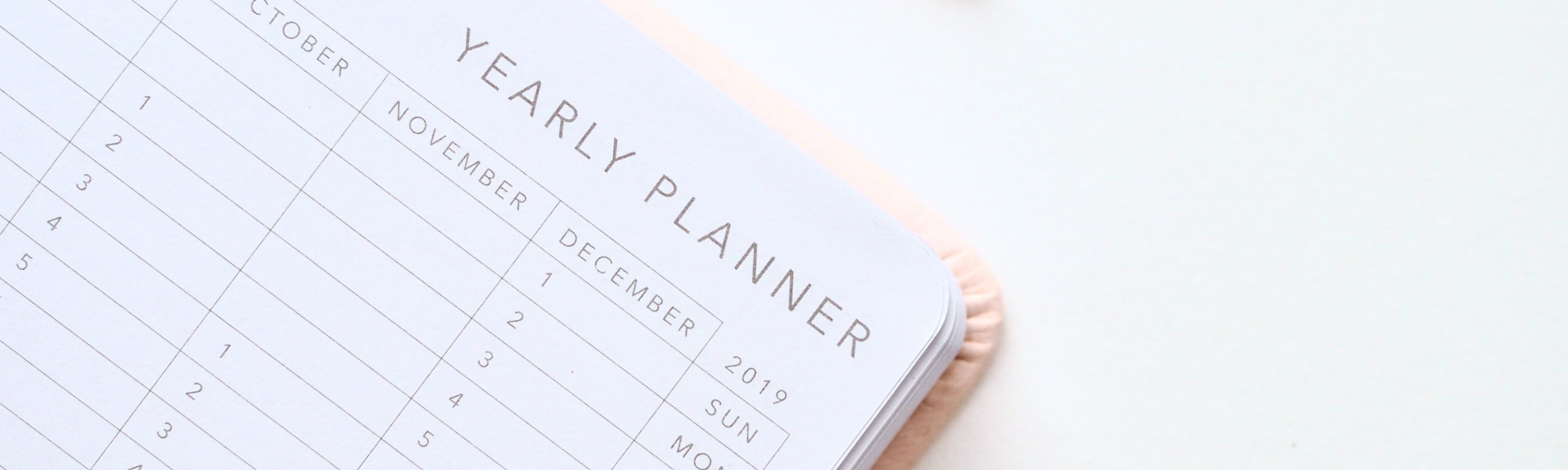 Yearly planner with pen