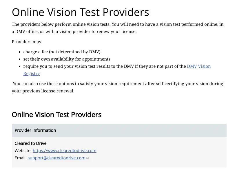 Cleared to Drive in the NY DMV Vision Registry