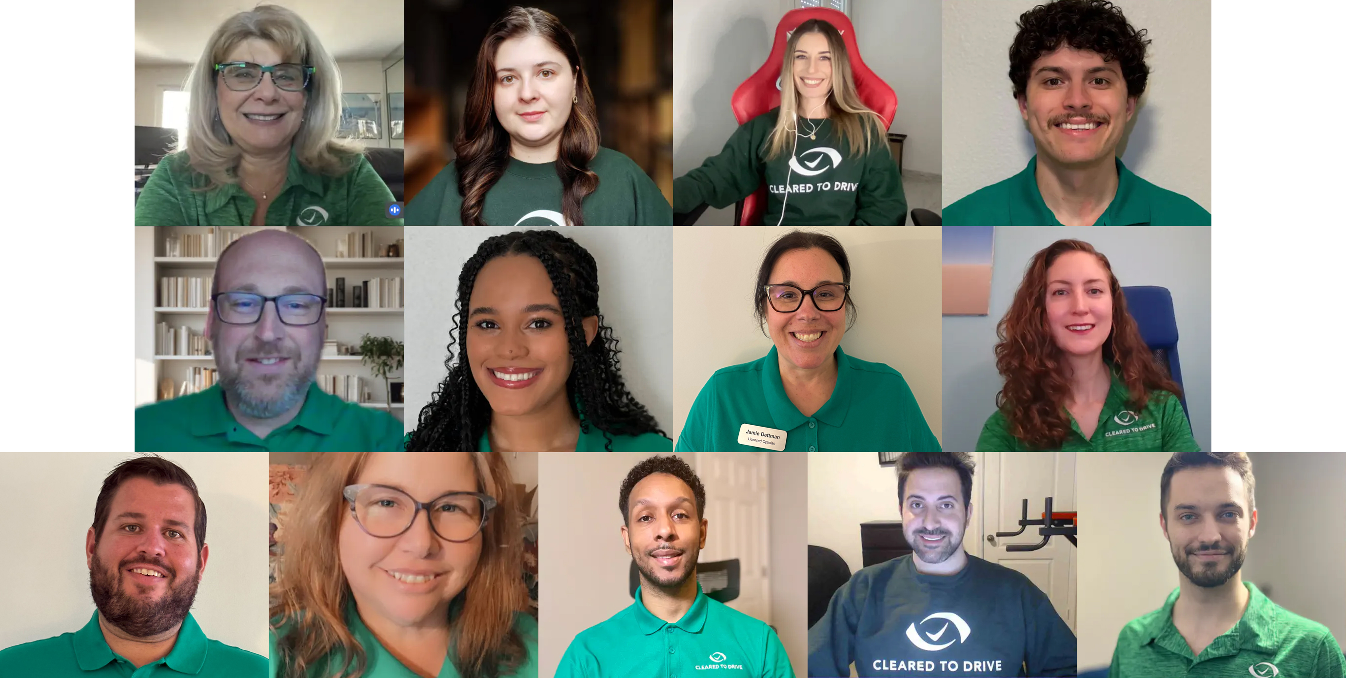 Team of opticians and technicians at Cleared to Drive, online vision test provider